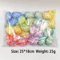 Easter foam egg set with floral and polka dot patterns in a mesh bag hanging ornaments - Set of 24 / Multicolor