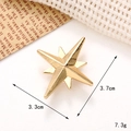Golden octagonal star charm for shoes with 3.7cm size and 7.3g weight details - C263 Gold Octagram