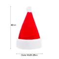 Classic red non-woven Christmas hat with white pompom and 29cm width 40cm height size - Thickened Large Plush Kids Hat Red