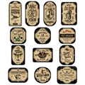 Set mit 12 Halloween-Apotheken-Etiketten inklusive Gift- und Schlangengift-Designs - Retro Apotheker Etiketten Aufkleber (13 Stück/Pack) (J-0358)