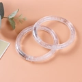 Transparent LED glow bracelet with bubble texture and built-in flashing light - White