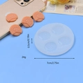 Stampo in silicone per biscotti e orsetti, diametro 7cm con quattro cavità rotonde - Stile Consistenza Biscotto (2) / Bianco