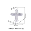 Polished copper cross pendant with AAA cubic zirconia inlays and detailed dimensions - Silver Cross Micro-Pave (L0346-C)