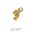 Gold Scorpio zodiac pendant charm with zircon inlay for DIY jewelry 7.5x12mm - 8 (Scorpio)