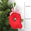 Red felt letter Q Christmas ornament with checkered bow and gold bell hanging on tree - Q-Bell
