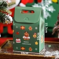 Grüne Weihnachtsgeschenkbox tragbare Keksdose Papiertüte für Süßigkeiten Party Deko - Bär*10*10*6cm