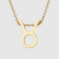 Collier en acier inoxydable plaqué or 18k avec pendentif signe du zodiaque Taureau - Taureau / Or