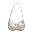 Bolso de hombro plateado plisado con mariposa metálica y correa delgada y elegante - Plateado