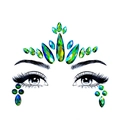 Green and blue gradient rhinestone face jewels set with crown pattern for women - Crown Pattern Style (L0628)