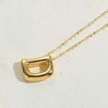 Minimalist 14K gold plated necklace featuring a stylish letter D shaped pendant - Letter D