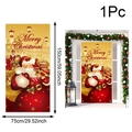 Detailansicht der Weihnachtsmann Türfahne 150x75cm mit Merry Christmas Aufdruck für Draußen - 75x150cm / Weihnachtsdekoration Türfahne / Gold Weihnachtsmann