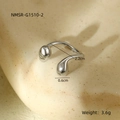 Anello aperto in acciaio inossidabile argento con design a goccia fluida e finitura lucida - Anello Aperto Goccia d'Acqua(NMSR-G1510-2) / Argento