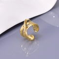 Minimalistischer mehrlagiger Edelstahlring mit 18K Goldbeschichtung in offener Form - 18K Gold
