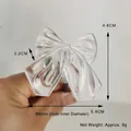 Clear resin bow pendant for DIY Christmas lights measuring 5.4cm with textured finish - Small Bow Accessory (8mm Socket)