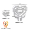 Silicone mold set with heart and hands design for resin crafts, in large and small sizes - Heart-Holding Gesture Photo Frame Set / Semi-transparent White