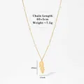 Collana con ciondolo a piuma dorata con perle su catena in acciaio inossidabile - Stile Oro (D1342)
