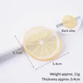 Bright yellow PVC lemon slice keychain pendant with realistic fruit pulp texture details - 5.5cm Small Light Yellow Lemon Slice (Matte) - No Buckle
