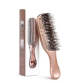 Macro view of rose gold scalp massage brush with professional packaging and features - Standard Size / Rose Gold