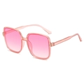 Rosafarbene Oversized-Quadrat-Sonnenbrille mit transparentem Rahmen und Farbverlauf - Transparent Rosa / Rosa