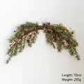 70cm Christmas artificial pine garland with snow pinecones, red berries and bells - Christmas Swag