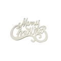 Ciondolo con lettere Merry Christmas bianco crema glitterato per l'albero di Natale - 15cm x 9cm / Bianco