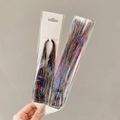 Two packs of holographic colorful hair extensions and ballet ribbon ties in clear bags - 30# Mixed Colors Approx 100 Pcs