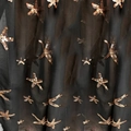 Chiffon dress variant in black mesh fabric with golden sequin starfish embroidery - S / Dresses / Black