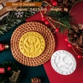 5.8cm North Pole Express reindeer cookie mold with festive stamp for Christmas baking - Deer A