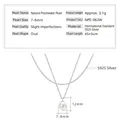 S925 sterling silver necklace featuring a 7-8mm oval natural freshwater pearl pendant - Layered Baroque / K White Gold