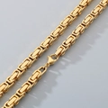 Collar de cadena bizantina en acabado dorado con un cierre de mosquetón firme - Collar 45cm / 4mm Dorado
