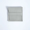 Minimalist grey microfiber jewelry pouch with flap closure and fastening strap - 8*8cm / Gray