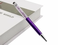 Penna a sfera con cristalli viola, punta touch e scaglie di pietra ametista - Ametista 1.0