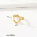Adjustable gold plated stainless steel sunburst ring with 1.55cm solar charm detail - 56-Sunburst / Gold