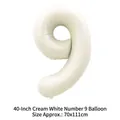 40-inch cream white number 9 foil balloon for birthday party decorations, size 70x111cm - 40 Inch Number 9 / Cream White