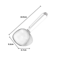Pelle pour aliments d'animaux en plastique clair avec clip en inox et dimensions - Blanc