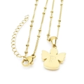 Collana angelo in acciaio inossidabile dorato con pendente lettera P incisa e catena a sfere - Lettera P (KN196928-K)