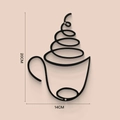 Minimalistische Kaffeetasse Wanddeko aus schwarzem Eisen, 20x14cm modern für Cafés - Stil B (Spiral Dampf)