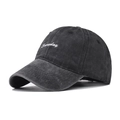 Berretto da baseball in cotone slavato grigio scuro con ricamo Everyday e visiera - Nero