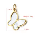 Golden butterfly pendant with white shell inlay, size 1.7x1.5cm and weight 1.4g - BXGPJ117-MOP Butterfly Pendant