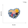 Self-adhesive heart embroidery patch with colorful tulip pattern and size markings - 10# Multicolor Tulip Heart