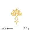 Gold stainless steel tree of life pendant for jewelry making, 25.6x37mm size - Vine Tree-Gold