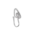 Manguito nasal plateado sin perforación con diseño de circonita en espiral para mujer - Diseño en Espiral (A-749) / Plateado