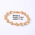 Gold plated zircon bracelet with 15 hollow cube links and 17cm lobster clasp closure - Gold Magic Cube Style/17cm