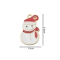 Christmas snowman enamel pendant in red and white with gold alloy frame 2.6cm x 1.5cm - 2345 Red Nose Snowman