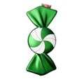 40CM Green Christmas candy ornament with red and white spiral disk and red hanging cord - Style C Green White Maple Leaf Candy Single