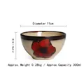 Japanese style 11cm ceramic rice bowl with red floral pattern and oven-glaze finish - 4.5 Inch / Flower Language