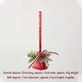 Christmas bell ornament with red ribbon, pine needles, berries and Merry Christmas text - Letter Heart Bell