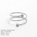 Anello a spirale in acciaio inossidabile argento con zirconi, misura US 8 - US7 (54mm) / Confezione da 10 / Argento