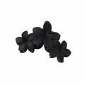 Pinza per capelli nera opaca con tre fiori stile retrò per acconciature eleganti - Confezione sfusa / Nero opaco