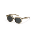 Square tea-gray translucent sunglasses with dark grey lenses and star metal accents - Olive Green